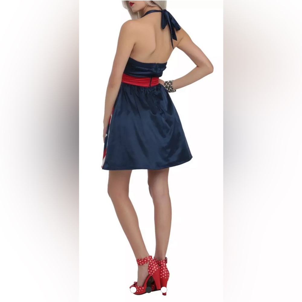 Her Universe Hot Topic Limited Edition Marvel Captain America Halter Dress - Picture 2 of 6